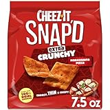 Cheez-It Snap'd Cheesy Baked Snacks, Thin Crisps, Lunch Snacks, Extra Crunchy Margherita Pizza, 7.5oz Bag (1 Bag)
