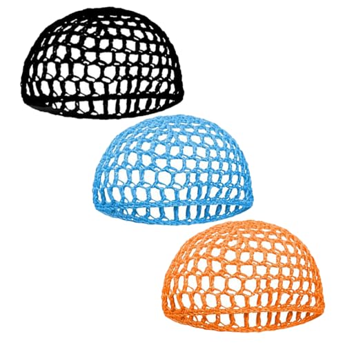 Lurrose Gorro de Dormir de Malla de Ganchillo para Mujer, 3 Unidades, redecillas de Malla para el Pelo, Accesorio para Cubrir la Cabeza por la Noche.