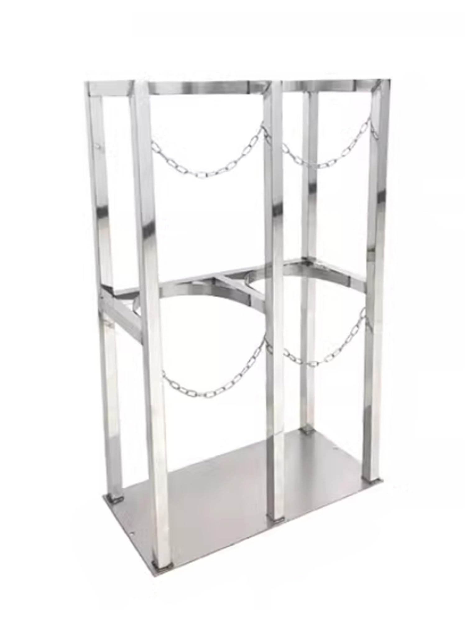 Carro para Cilindros, Estante de Almacenamiento de Gas de Acero, Tanques de pie, Soporte para Cilindro de oxígeno de Doble Botella, Estante para Tanque de Cilindros de Acero Inoxidable, Esta