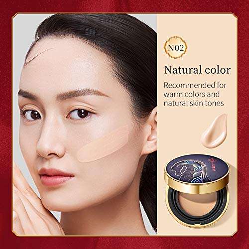 zeesea [Palace Identity Air Cushion BB Cream Moisturizing Foundation Waterproof Concealer Long Lasting Brighten Makeup Natural Cover (C01#Pottery White)