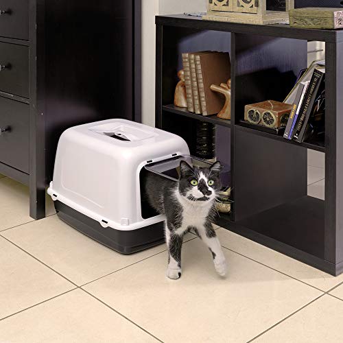 Ferplast CLEAR CAT 10, sanitário fechado para gatos com filtro de carbono antiodor, porta escurecida