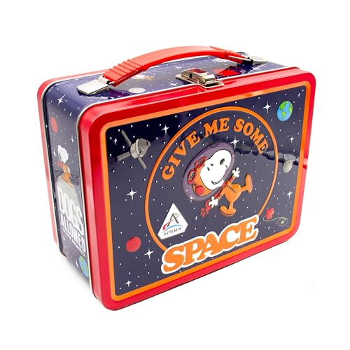 Aquarius Peanuts Artemis Fun Box - Sturdy Tin Storage Box with Plastic Handle & Embossed Front Cover - Officially Licensed Peanuts Artemis Merchandise & Collectible Gift