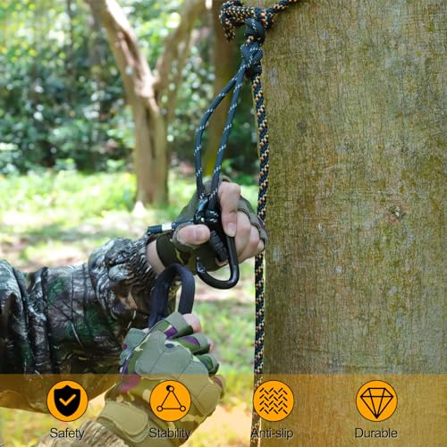 Kalkal Tree Stand Safety Rope, 30FT Reflective Lifeline Hunter Safety Harness for Tree-Stand Hunting, Lightweight Tree Stand Straps