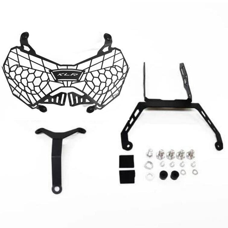GOODELY Black Front Headlight Guard Cover Protector Compatible With KLR650 / KLR 650 Adventure 2021 2022 2023 2024 2025