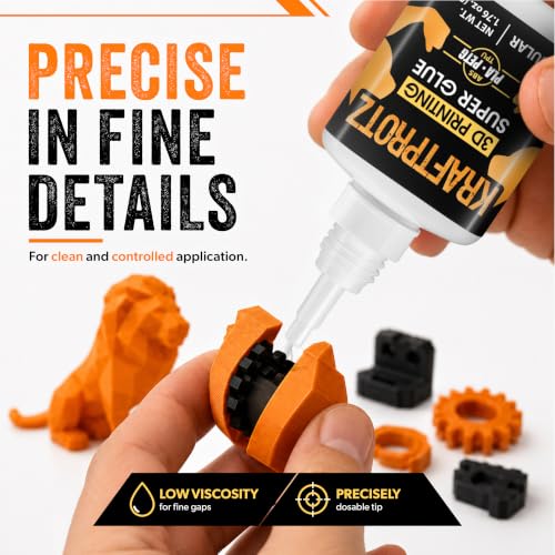 Image of 3D Printer Super Glue Thin for PLA, ABS, PETG, TPU & Nylon - 1.76 oz XXL - Capillary Action, Ultra Fast-Drying & Clear - Perfect for Resin, RC Parts, Cracks & Fine Detail Fixes