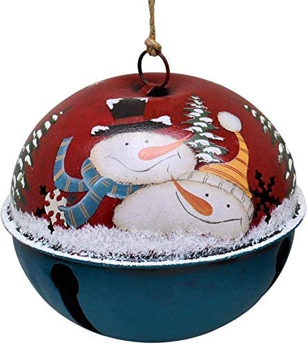 Christmas Jingle Bells Giant Jingle Bells Metal Snowman Jingle Bell Ornaments Christmas Tree Hanging Ornaments Rustic Jingle Bells Freestanding Table Decor Xmas Tree Decorations With Snowman 6 Inch #TOP23