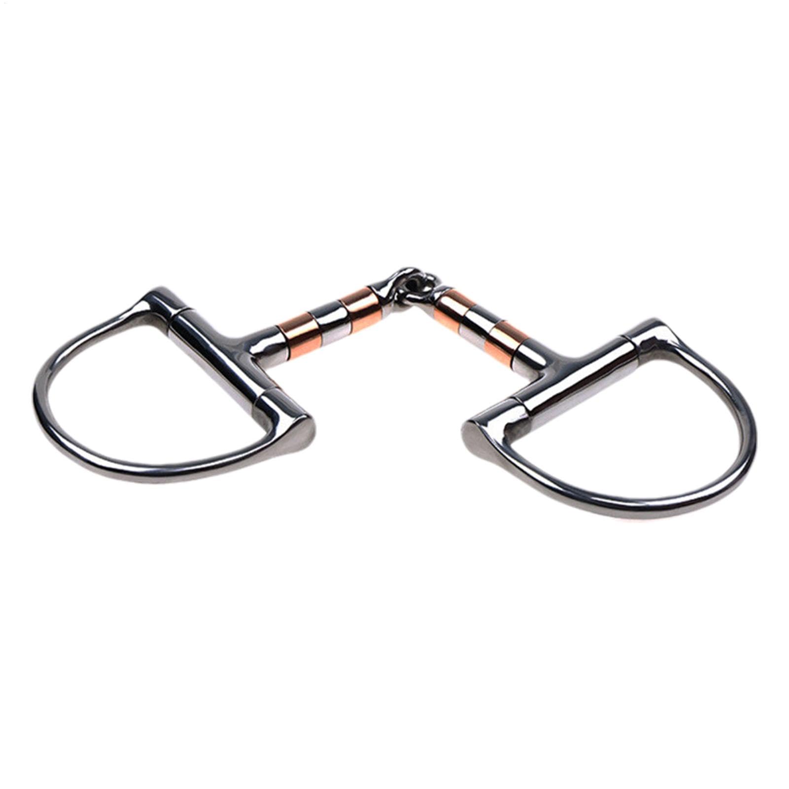 Pferdegebiss aus Edelstahl, Pferdegebiss aus Kupfer mit Rollenmaul, D-Ring-Trense mit Einzelgelenk-Design für, professionelles Pferdegebiss für Kontrolle, Komfort und Training