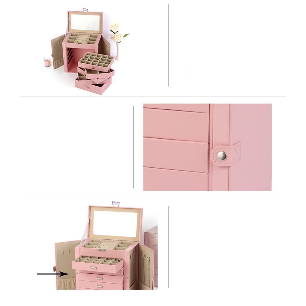 Jewelry Box Organizer Jewelry Box PU Princess Jewelry Five-Layer Storage Box Jewelry Box Jewelry Organizer Small (D 27x16x28cm) (D 27x16x28cm)