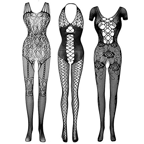 Women's Lace Stockings Lingerie Floral Fishnet Bodysuits Lingerie Nightwear for Romantic Date Wearing