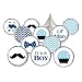 Baby Boy Shower Favors - 324 Stickers for Kisses Candy - Little Man Chevron Collection