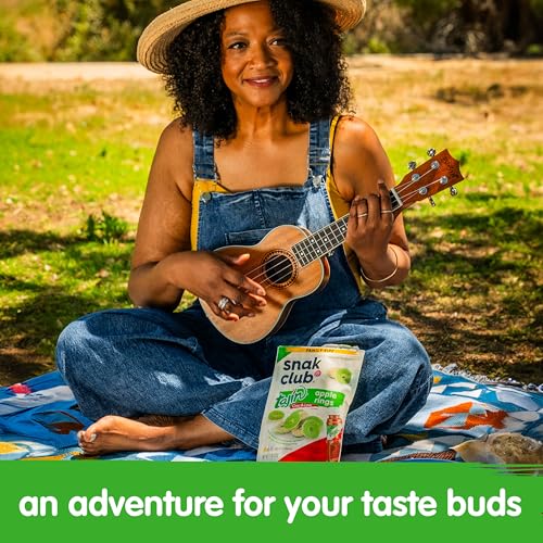 Snak Club Tajin Apple Rings, Sweet & Tasty Gummy Snacks, 5oz Resealable Bag, 6 Count