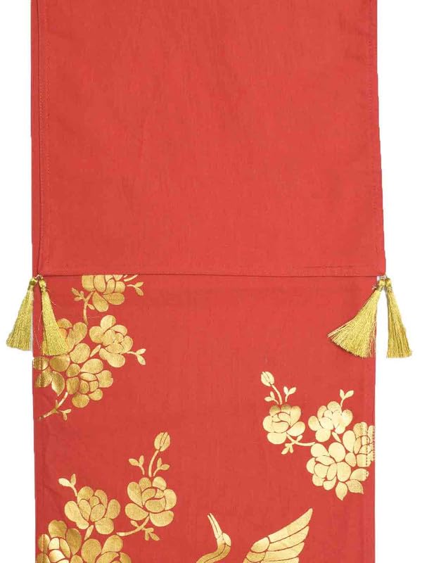 Image of Blanc 9 Isla Home & Kitchen Pure Cotton Printed 4 /6 Seater Table Runner|(33x182) cm