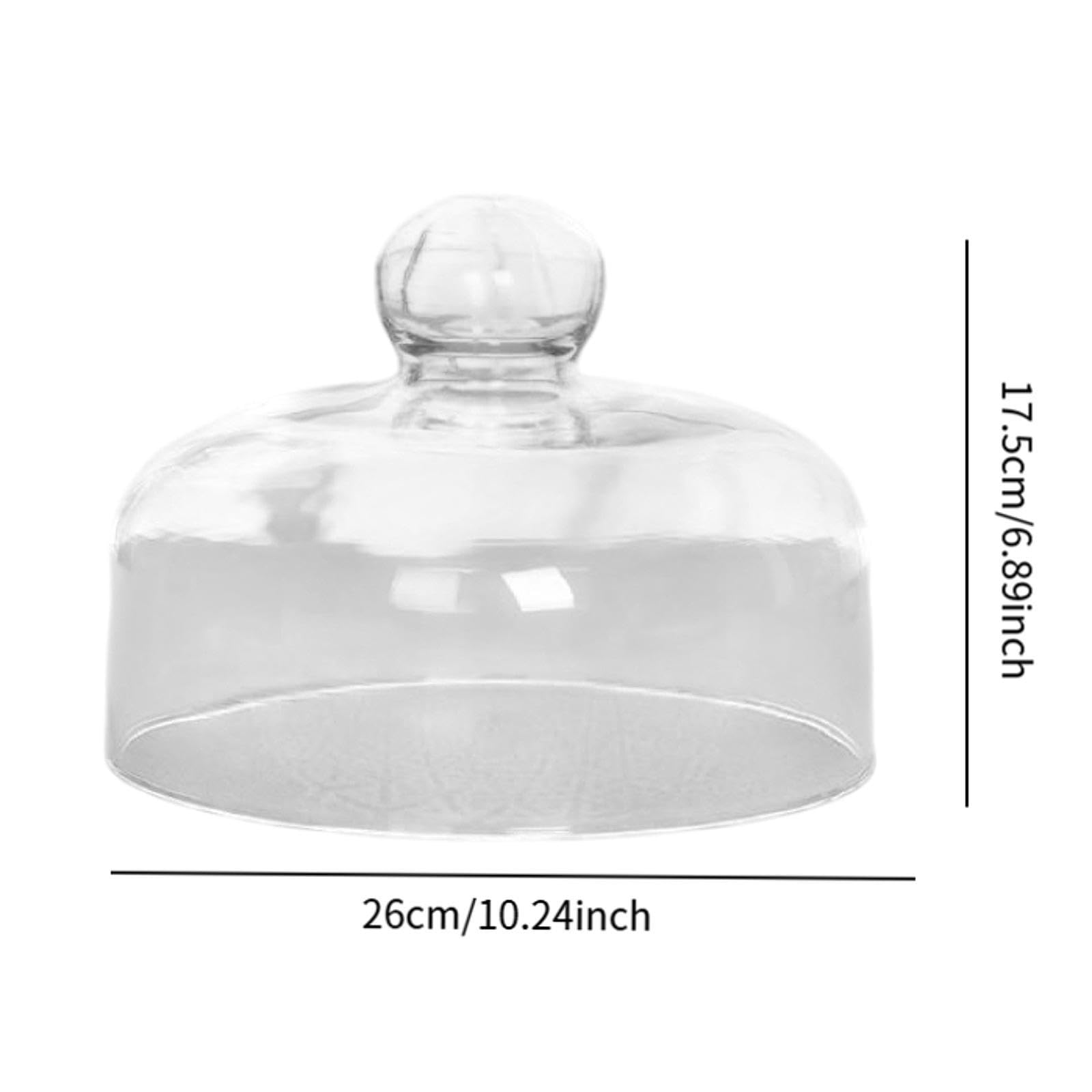 LOVIVER Copertura a cupola per torta trasparente, coperchio per torta, documento decorativo per torta di vetro cupola, copertura alimentare per decorazioni, 17.5x26cm