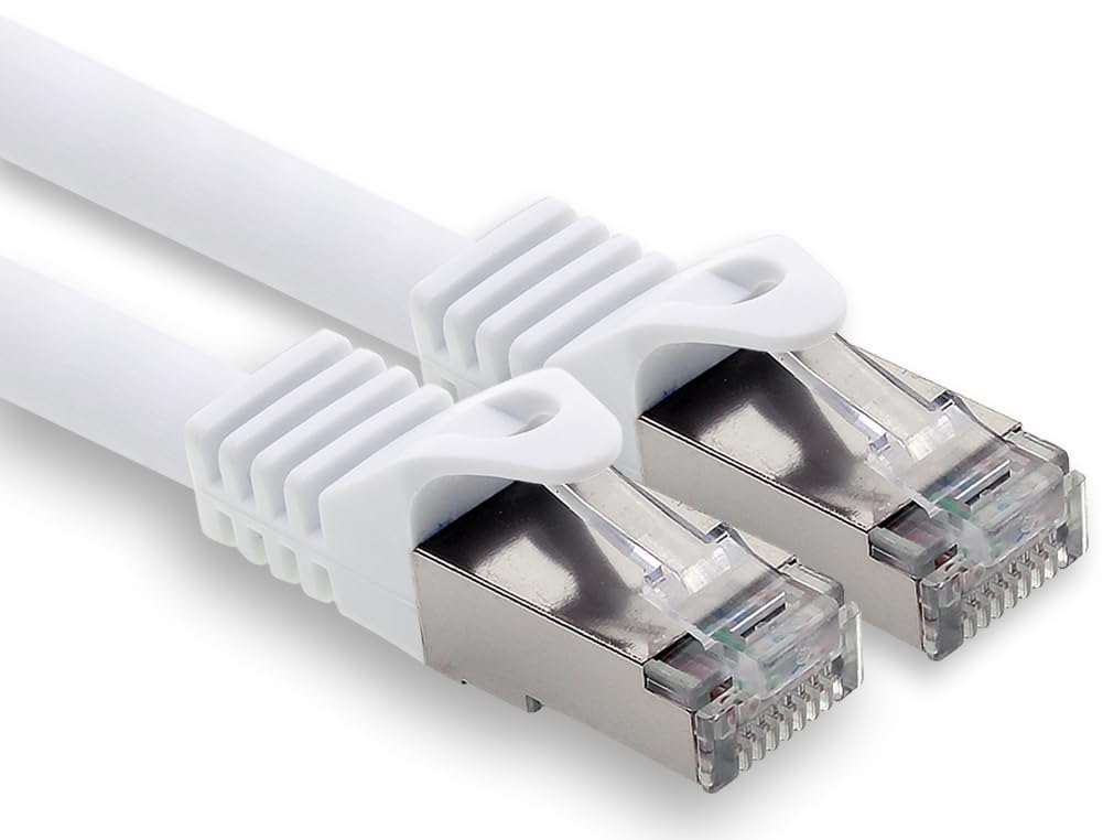 30 m - blanc - 1 pièce câble réseau CAT.7 câble de raccordement Ethernet Lan S-FTP LSZH PIMF 10GB s prise RJ45 Cat6a