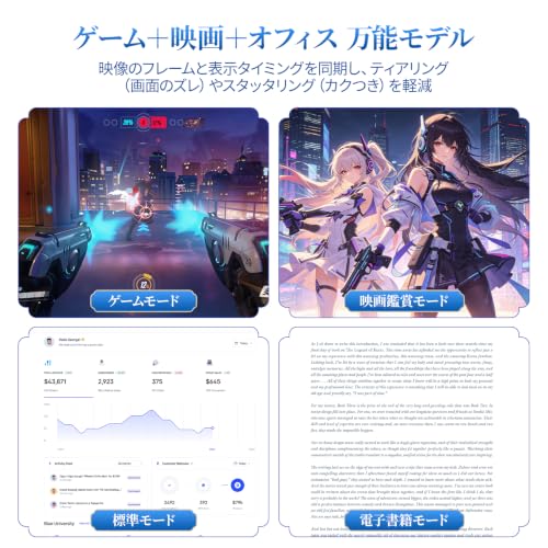 KOORUI ゲーミングモニター 24インチ 180Hz フルHD モニター 1ms (AdaptiveSync/HDMI×2/DisplayPort/VESA対応/ブルーライト軽減)，G2412V