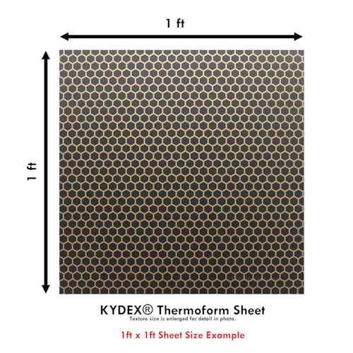 Image of KYDEX Thermoform Sheet - (Honeycomb Camo) - (Liquid Metal) - (Gold /Black - Reversed) - (12in x 12in) - (1 Sheet) - (for Holster Making, Cosplay, Hobby) - (USA Made)