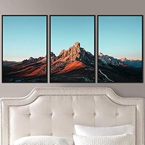 signwin 3 Piece Framed Canvas Wall Art Mountain...