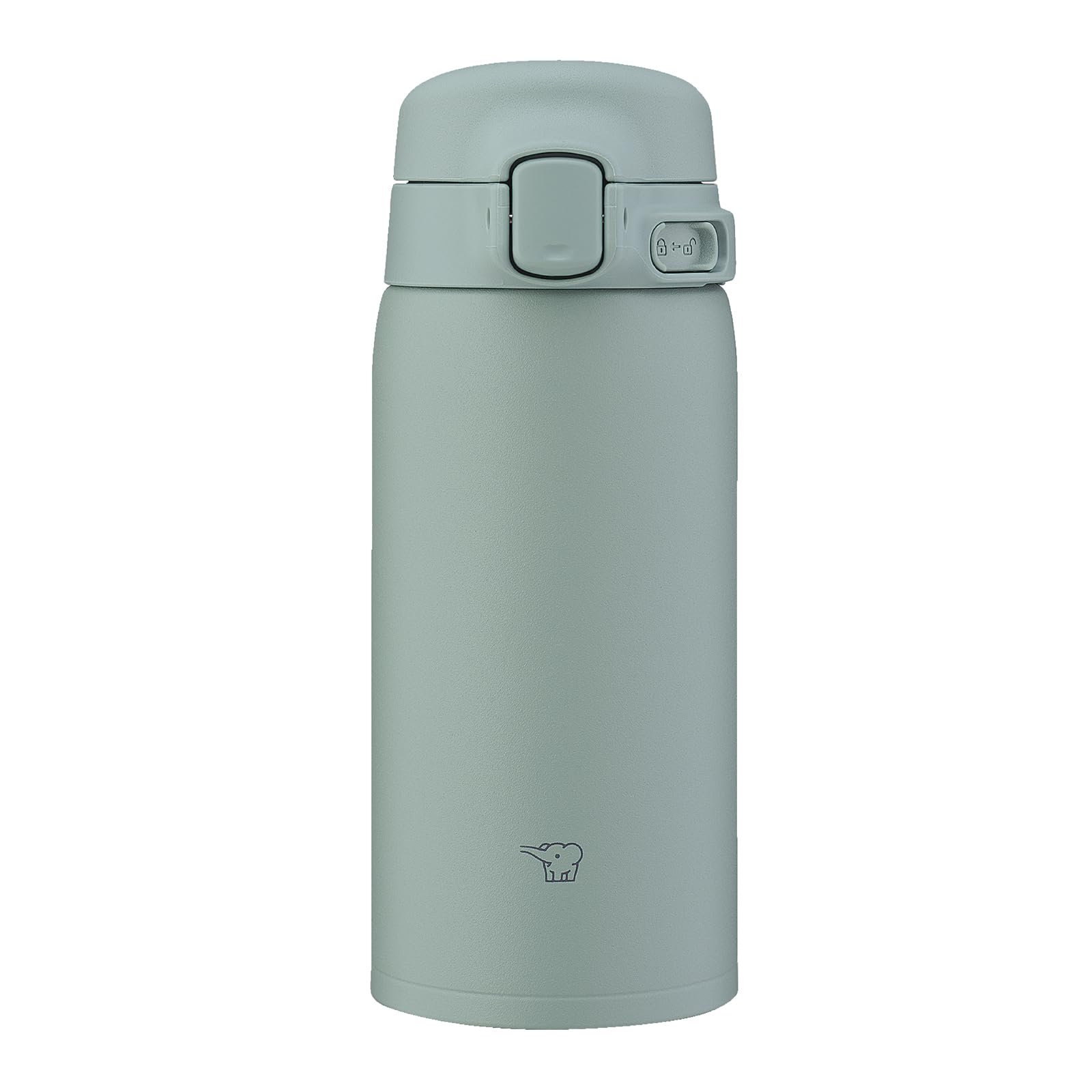 Zojirushi SU-BA36-GM Water Bottle, 12.2 fl oz (360 ml), Easy to Clean, Dishwasher Safe, Seamless Stopper, Only 2 Washings, Lightweight & Compact, Cold & Heat Retention, One-touch Mug, Calm Green
