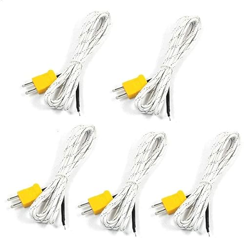 Fasizi Sonda termocoppia con sensore di temperatura tipo K -50 ~ 400C, 5 pezzi, 1 metro