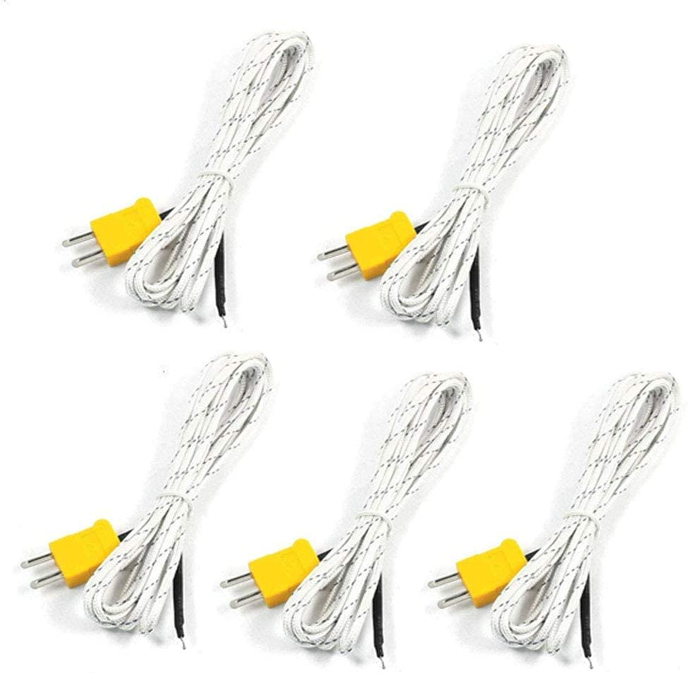 Fasizi 5 sondas termopar tipo K de -50 ~ 400 C con sensor de temperatura de 1 metro