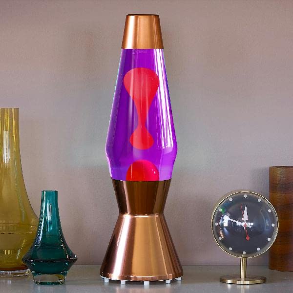 Mathmos Lámpara de lava Astro Cobre | Inventores británicos del clásico de diseño de 1963 | Lámpara de lava Violeta/Rojo fabricada a mano en Gran Bretaña según estrictas normas de seguridad