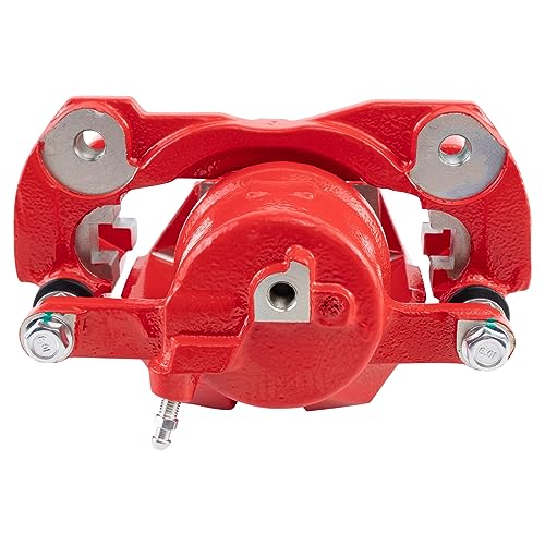 Image of TRQ Front Right Brake Caliper w /Bracket Performance Red Passenger Side | For 2010-2012 Lexus HS250h 2008-2015 Scion xB 2012-2017 Toyota Prius V 2011-2018 RAV4
