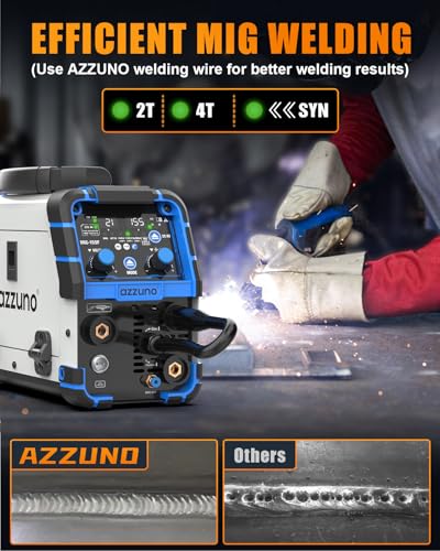 Image of AZZUNO MIG Welder Machine 110V /220V, 155Amp 5-in-1 Gas MIG /Aluminum MIG /Gasless Flux MIG /Lift TIG /Stick Welding Machine, Wire Feed Welder