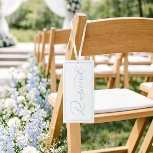 RTXLEZM 6 Pcs Reserved Signs for Wedding Tag with Ribbon Chair Tags