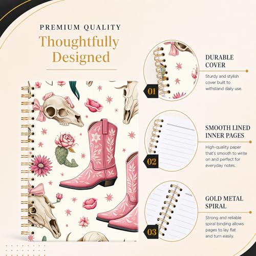 Carnet A5 spirale esthétique pour femmes notes de bureau et journal intime - 2