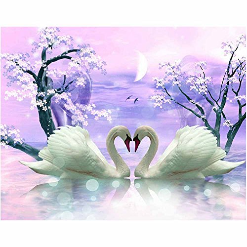 Espeedy Swan Diy 5D Diamante Diamantes Pintura Punto de Cruz Siamond Bordado Casa Decoración Diamante Cuadrado Regalos