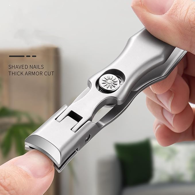 2024 New German Nail Clippers for Men,Ultra Sharp Stainless Steel German Nail Clippers,Professional Anti-Splashing German Toenail Clippers for Seniors,Cuts Thick Nails with Ease?Silver 2?