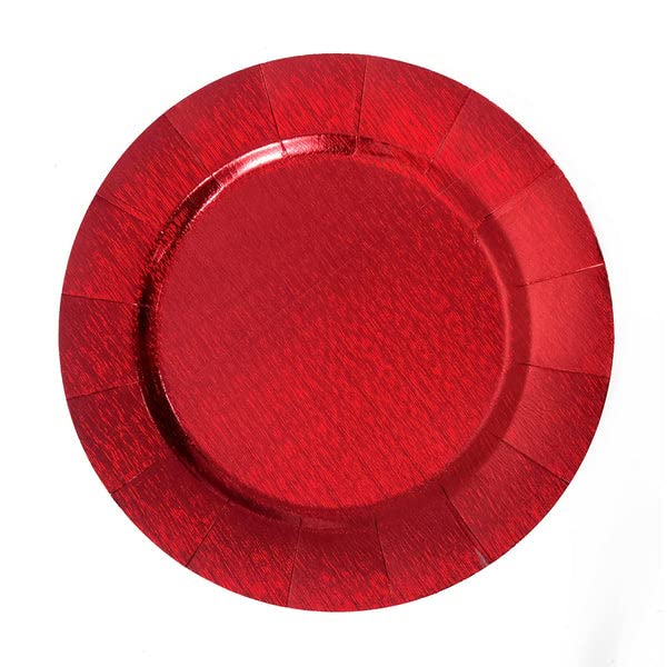 10 Platos Cargadores Desechables Rojos 13 pulgadas miniatura 3