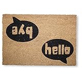 KOKO DOORMATS Felpudo Entrada casa Originales, Felpudo Original Hello - Bye| Felpudos Originales y Divertidos para Entrada casa Puerta, terraza o jardín | Fibra de Coco y PVC | 40x60x1.5 cm
