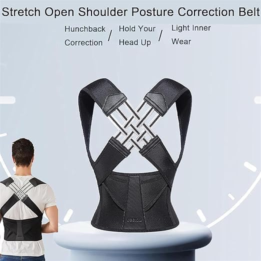 HEVIR Back Brace Belt | Back Posture Corrector Pain Relief | Shoulder & Back Support Belt | Spine Straightener Brace | Universal Size for Men and Women 3