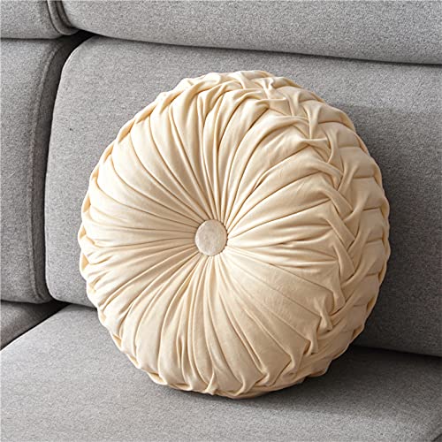 aromm Round Chair Pad Seat Cushion Memory Foam Washable for Wooden or Metal Stools Beige Diameter 38cm - Image 3