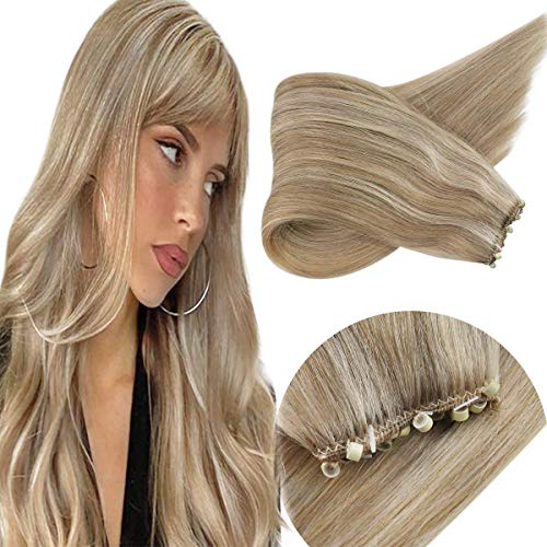 22inch Beads Weft Hair Extensions Blonde Highlights 50G/pack