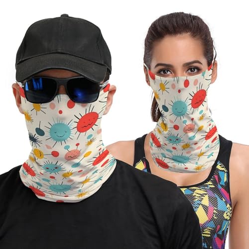 Neck Gaiter Cute Pattern Face Mask for Travel Face Cover Scarf for Men Women Elastic Headbands Wind-proof Bandana for Skiing Fishing Hiking Cycling