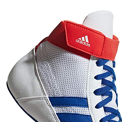 Image of adidas Havoc Mens Adult Wrestling Trainer Shoe Boot White /Blue /Red - UK 6.5