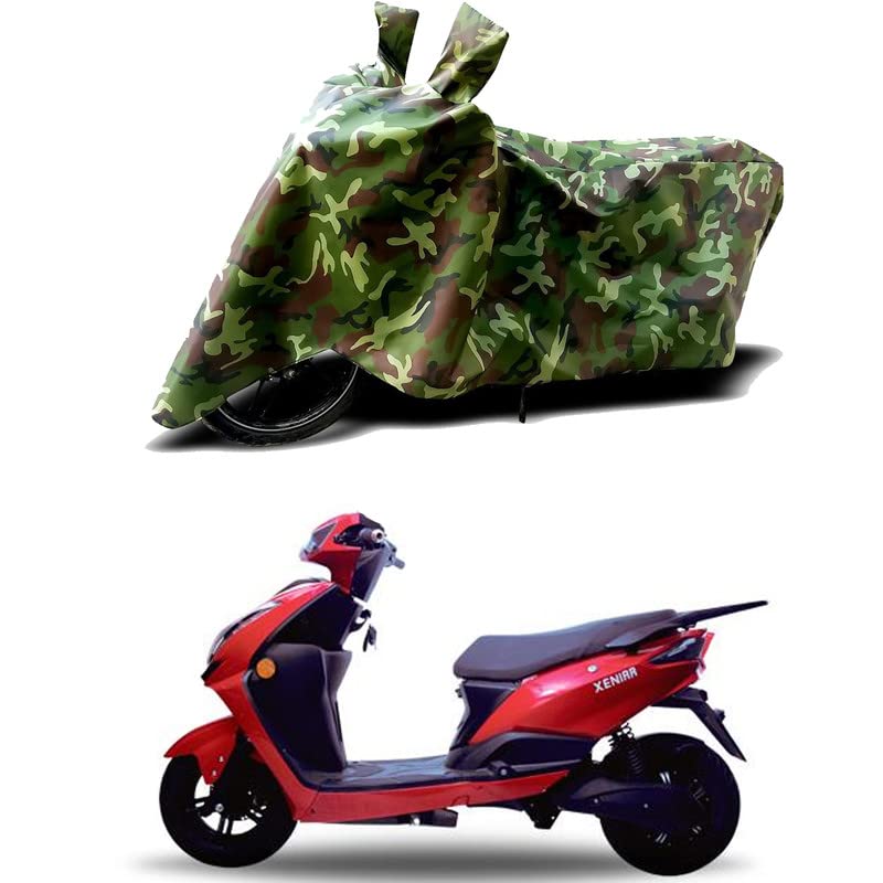 Image of 100% Water Resistant Full Bike Scooty Two Wheeler Body Cover Compatible for EeVe Xeniaa STD /UV-Rays /Heat Protection /Birds Dropping /Scratchproof /Dust Proof /Waterproof /All Varients[Green MJ]