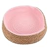 balacoo Rattan Pet Bed Round Cushion Pet Beds for Small Dogs Circle Dog Bed Cat Sleeping Supply Cat Sleeping Pad Cat Dog Nest Household Pink Cat Basket Grass Willow Pet Cat Sleeping Nest