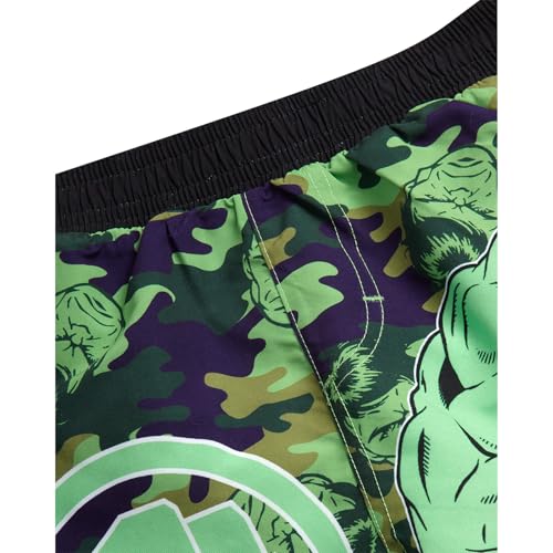 Image of Marvel Boys Rash Guard Set 2 Piece Hulk Spiderman Swim Shirt & Swim Trunks