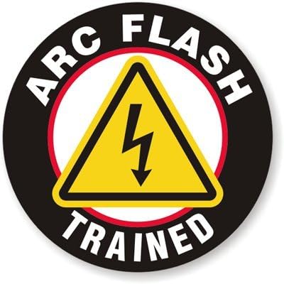 ARC Flash TrainedV1 by StickerDad® (3 Pack) - Full Color Printed - (Size: 2" Color: Black) - Hard Hat, Helmet, Windows, Walls, Bumpers, Laptop, Lockers, etc.