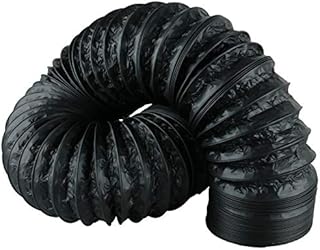 DasMarine Air Duct, Black Flexible Ducting HVAC Ventilation Air Hose for Grow Tents, Dryer Rooms,Kitchen (125mm x 5m)
