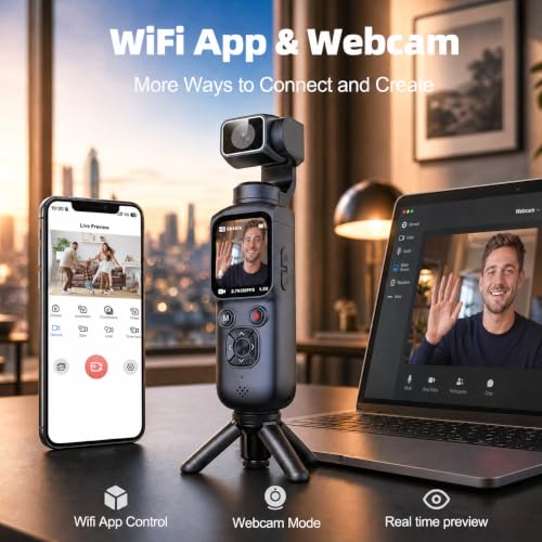 Image of 4K Vlogging Camera with AI Face Tracking, 330 Rotating Lens & WiFi