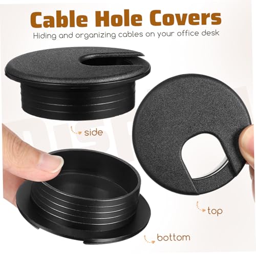 POPETPOP 6Pcs Tapas para Agujeros de Escritorio para Gestión de Cables, Fácil Instalación, Fijación Estable, Diseño Estético miniatura 7