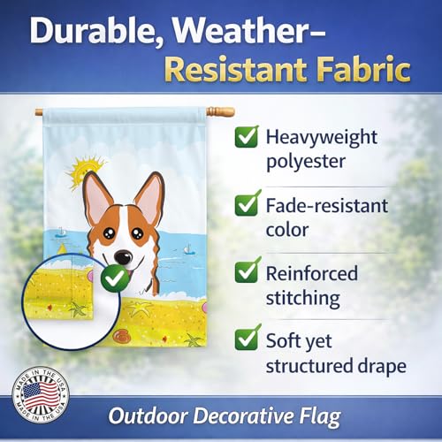 Drapeau Corgi résistant Caroline's Treasures BB2122CHF anti-déchirure pour façade de maison - 6