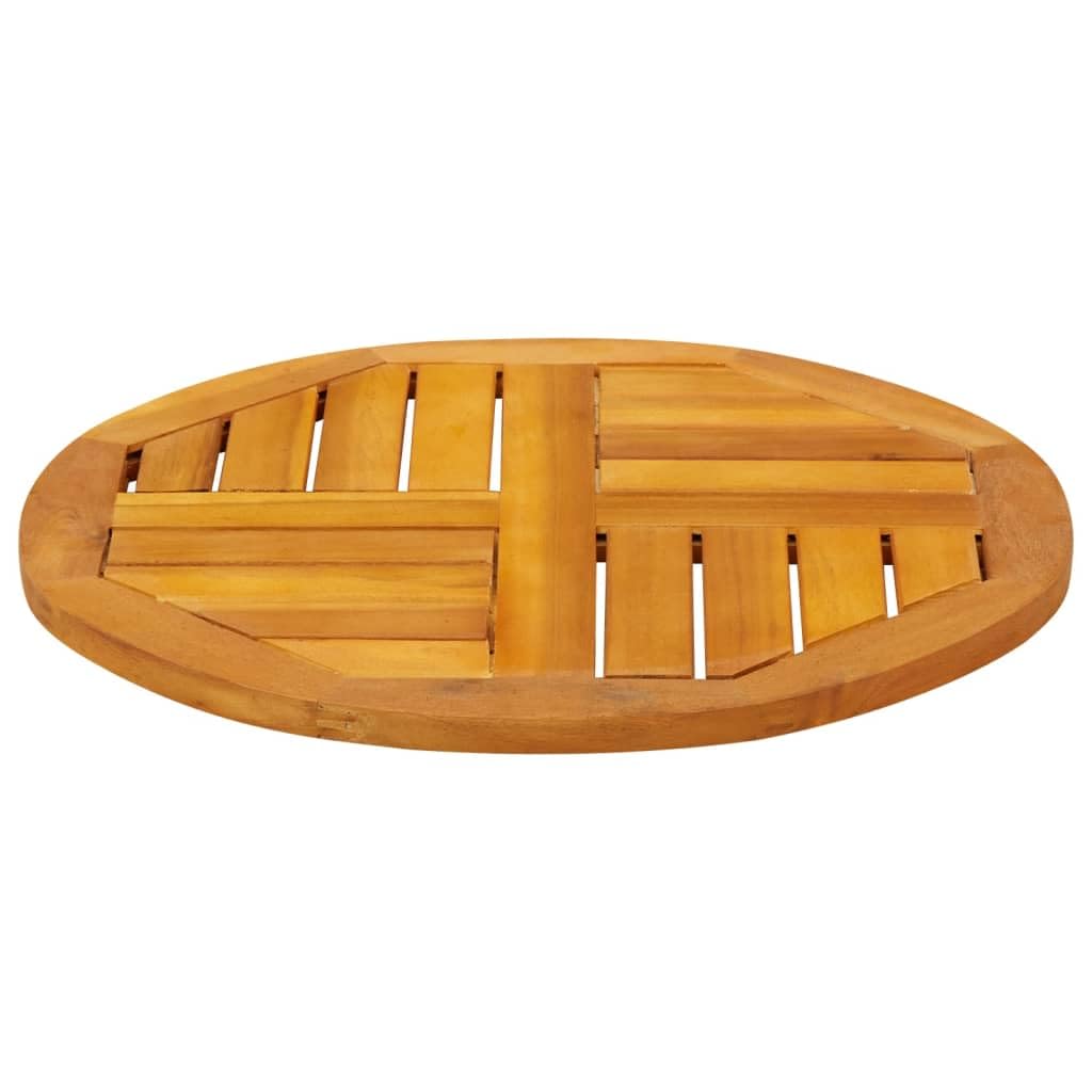 vidaXL Piano per Tavolo Ø50x2 cm Rotondo in Legno Massello di Acacia, Piano del Tavolo, Piano del Tavolo in Legno, Bordo di Ricambio
