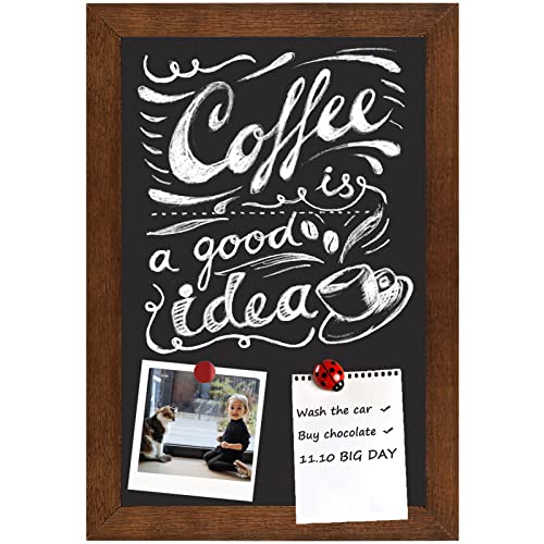 Toraso Chalkboard, 2 Pcs Solid Wood Frame Magnetic Surface Chalkboard Sign, Rustic Walnut Wood Framed Chalk Board For Wedding, Kitchen, Bar, Restaurant, Menu & Home Decor, 8.5" X 12"(Bn-2232-2P) #TOP4