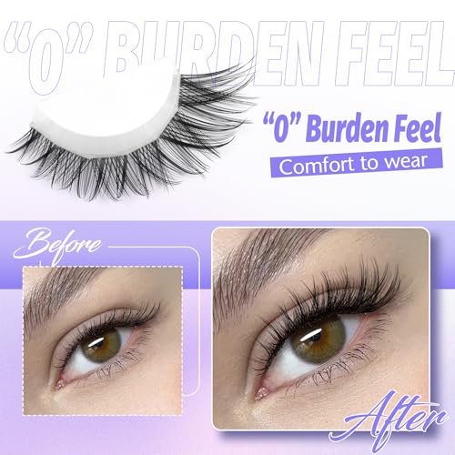 Natural Lash Clusters Wispy Cluster Eyelash Extensions Invisible Band Individual Lashes C-Curly DIY Lash Extension 8-16mm Waterproof Soft Cluster Lashes 168pcs by ALICE