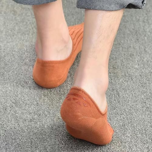 5 pairs - Men's retro style slim striped boat socks, student business simple and personalized short tube socks4